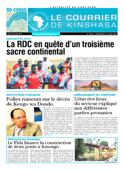 Les Dépêches de Brazzaville : Édition le courrier de kinshasa du 21 juin 2019