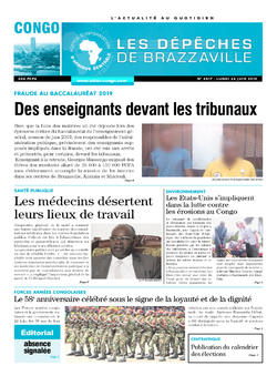 Les Dépêches de Brazzaville : Édition brazzaville du 24 juin 2019