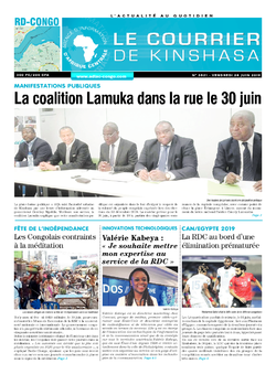 Les Dépêches de Brazzaville : Édition le courrier de kinshasa du 28 juin 2019