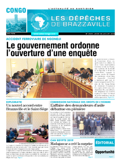 Les Dépêches de Brazzaville : Édition brazzaville du 04 juillet 2019