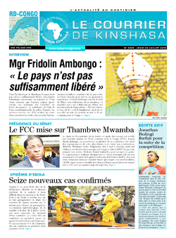 Les Dépêches de Brazzaville : Édition le courrier de kinshasa du 04 juillet 2019