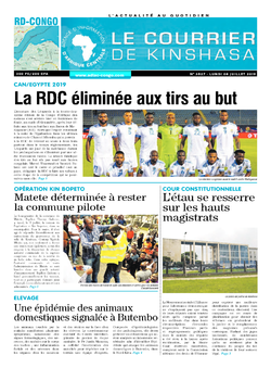 Les Dépêches de Brazzaville : Édition le courrier de kinshasa du 08 juillet 2019