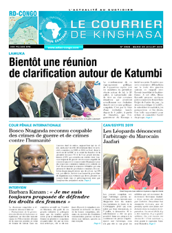 Les Dépêches de Brazzaville : Édition le courrier de kinshasa du 09 juillet 2019