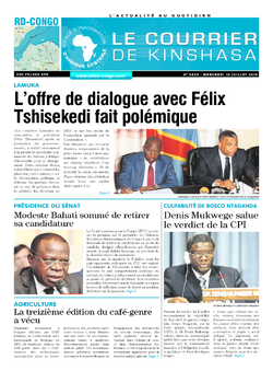 Les Dépêches de Brazzaville : Édition le courrier de kinshasa du 10 juillet 2019
