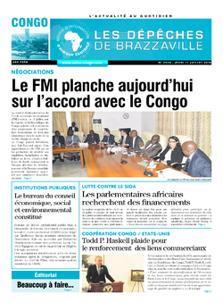 Les Dépêches de Brazzaville : Édition brazzaville du 11 juillet 2019