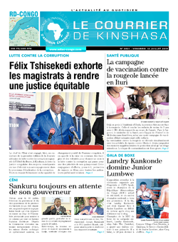 Les Dépêches de Brazzaville : Édition le courrier de kinshasa du 12 juillet 2019