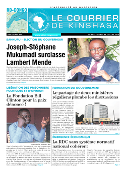 Les Dépêches de Brazzaville : Édition le courrier de kinshasa du 22 juillet 2019