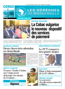 Les Dépêches de Brazzaville : Édition brazzaville du 23 juillet 2019
