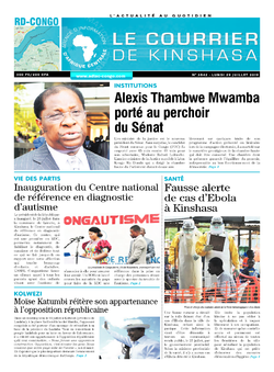 Les Dépêches de Brazzaville : Édition le courrier de kinshasa du 29 juillet 2019