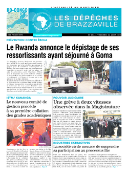 Les Dépêches de Brazzaville : Édition le courrier de kinshasa du 02 août 2019