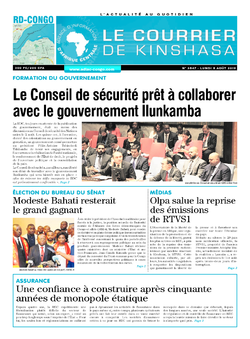 Les Dépêches de Brazzaville : Édition le courrier de kinshasa du 05 août 2019