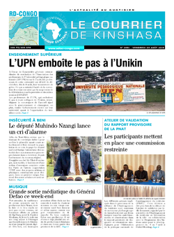 Les Dépêches de Brazzaville : Édition le courrier de kinshasa du 09 août 2019