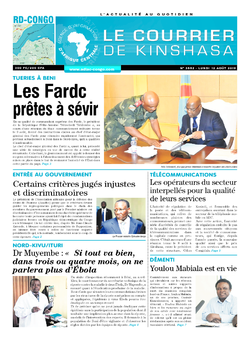 Les Dépêches de Brazzaville : Édition le courrier de kinshasa du 12 août 2019