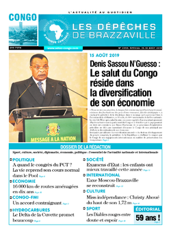 Les Dépêches de Brazzaville : Édition brazzaville du 15 août 2019
