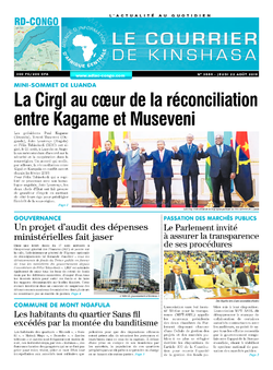Les Dépêches de Brazzaville : Édition le courrier de kinshasa du 22 août 2019