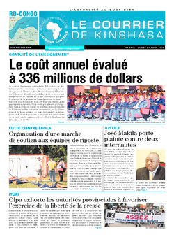 Les Dépêches de Brazzaville : Édition le courrier de kinshasa du 26 août 2019