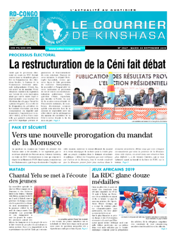 Les Dépêches de Brazzaville : Édition le courrier de kinshasa du 03 septembre 2019