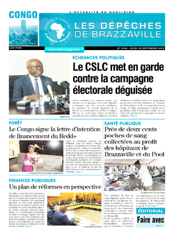 Les Dépêches de Brazzaville : Édition brazzaville du 05 septembre 2019