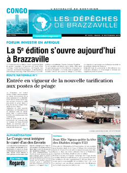 Les Dépêches de Brazzaville : Édition brazzaville du 10 septembre 2019