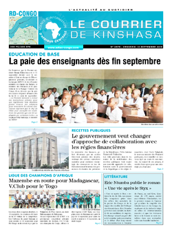 Les Dépêches de Brazzaville : Édition le courrier de kinshasa du 13 septembre 2019