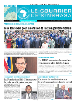 Les Dépêches de Brazzaville : Édition le courrier de kinshasa du 16 septembre 2019