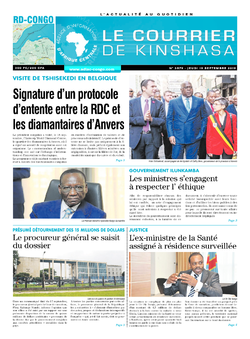 Les Dépêches de Brazzaville : Édition le courrier de kinshasa du 19 septembre 2019
