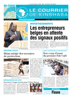Les Dépêches de Brazzaville : Édition le courrier de kinshasa du 20 septembre 2019