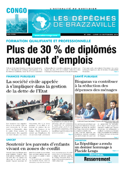 Les Dépêches de Brazzaville : Édition brazzaville du 23 septembre 2019