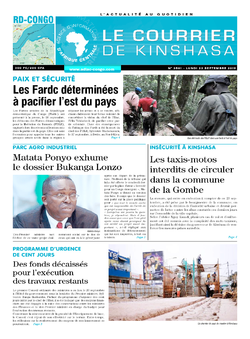 Les Dépêches de Brazzaville : Édition le courrier de kinshasa du 23 septembre 2019