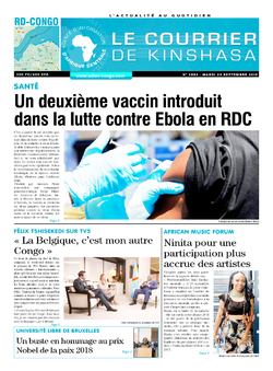 Les Dépêches de Brazzaville : Édition le courrier de kinshasa du 24 septembre 2019