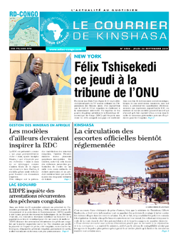 Les Dépêches de Brazzaville : Édition le courrier de kinshasa du 26 septembre 2019