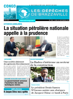 Les Dépêches de Brazzaville : Édition brazzaville du 30 septembre 2019