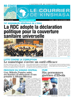 Les Dépêches de Brazzaville : Édition le courrier de kinshasa du 30 septembre 2019