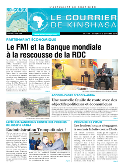 Les Dépêches de Brazzaville : Édition le courrier de kinshasa du 02 octobre 2019