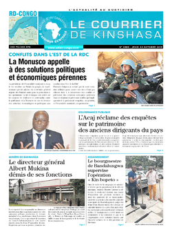 Les Dépêches de Brazzaville : Édition le courrier de kinshasa du 03 octobre 2019