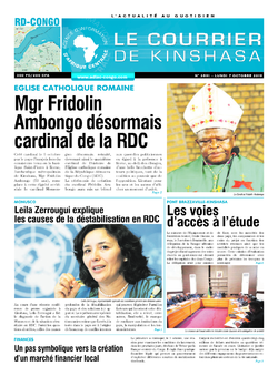 Les Dépêches de Brazzaville : Édition le courrier de kinshasa du 07 octobre 2019