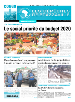 Les Dépêches de Brazzaville : Édition brazzaville du 09 octobre 2019