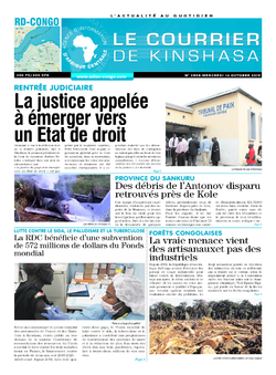 Les Dépêches de Brazzaville : Édition le courrier de kinshasa du 16 octobre 2019