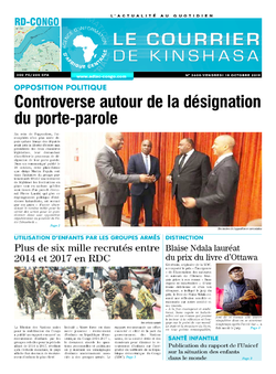 Les Dépêches de Brazzaville : Édition le courrier de kinshasa du 18 octobre 2019