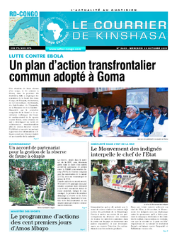 Les Dépêches de Brazzaville : Édition le courrier de kinshasa du 23 octobre 2019