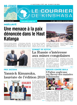 Les Dépêches de Brazzaville : Édition le courrier de kinshasa du 25 octobre 2019