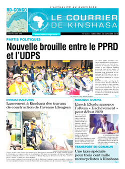 Les Dépêches de Brazzaville : Édition le courrier de kinshasa du 30 octobre 2019
