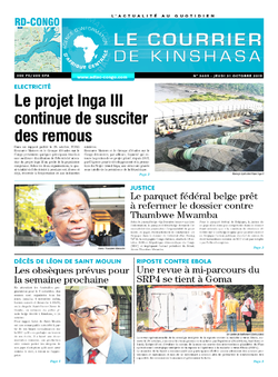 Les Dépêches de Brazzaville : Édition le courrier de kinshasa du 31 octobre 2019