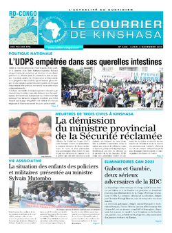 Les Dépêches de Brazzaville : Édition le courrier de kinshasa du 04 novembre 2019