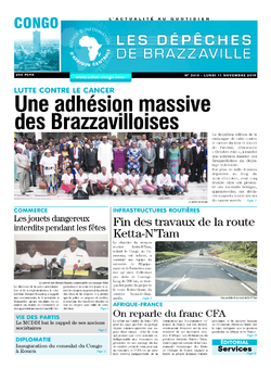 Les Dépêches de Brazzaville : Édition brazzaville du 11 novembre 2019