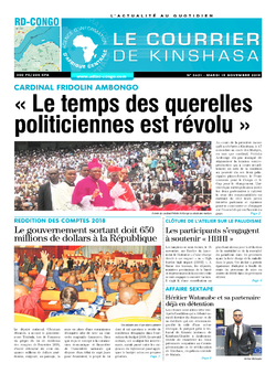 Les Dépêches de Brazzaville : Édition le courrier de kinshasa du 19 novembre 2019