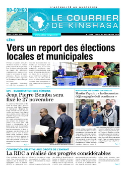 Les Dépêches de Brazzaville : Édition le courrier de kinshasa du 21 novembre 2019