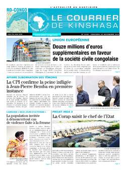 Les Dépêches de Brazzaville : Édition le courrier de kinshasa du 29 novembre 2019