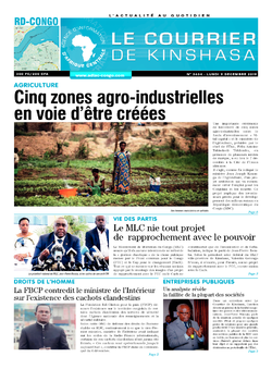 Les Dépêches de Brazzaville : Édition le courrier de kinshasa du 09 décembre 2019
