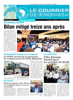 Les Dépêches de Brazzaville : Édition le courrier de kinshasa du 13 décembre 2019